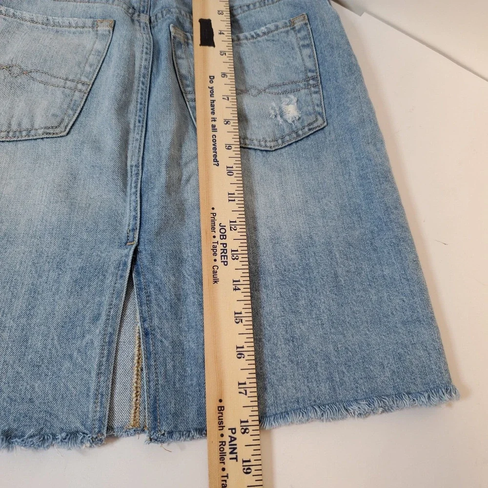 Lucky Brand Denim Jean Womens High Pencil Skirt Size 2/ 26 Light Wash Raw Hem
